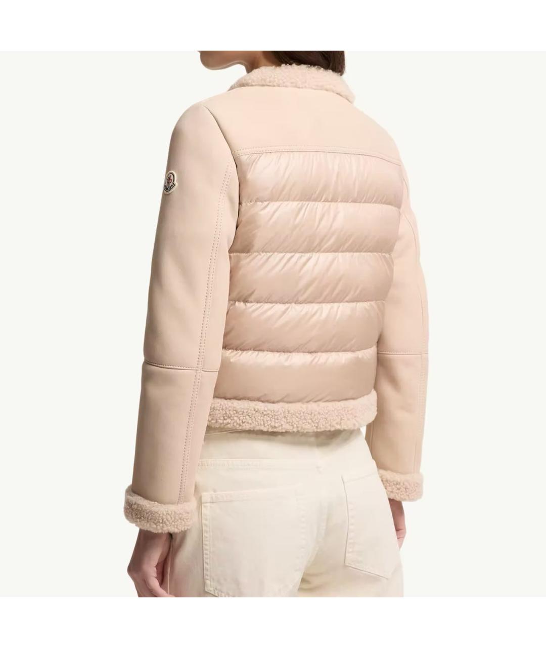 MONCLER Бежевая меховая куртка, фото 2