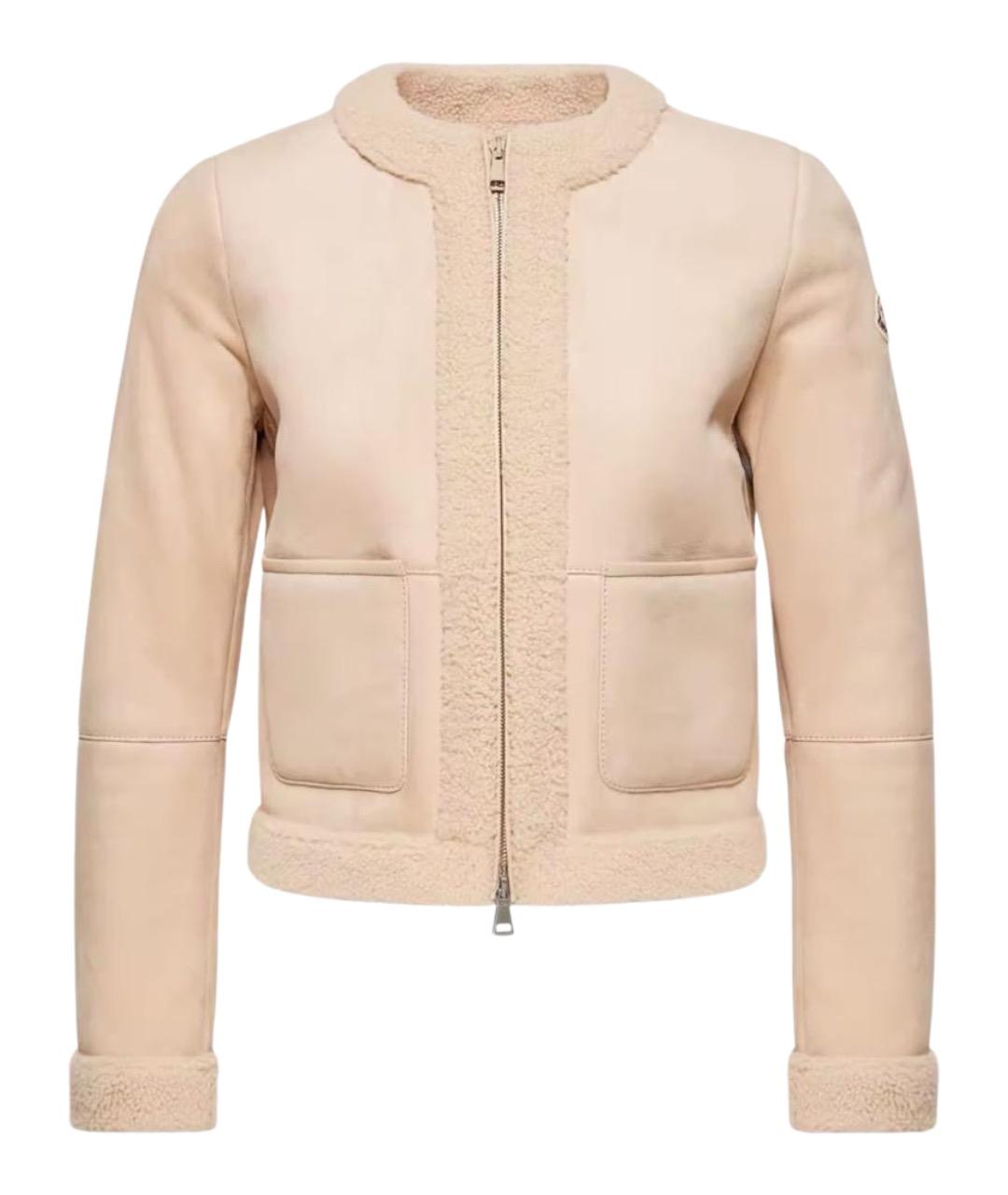 MONCLER Бежевая меховая куртка, фото 1