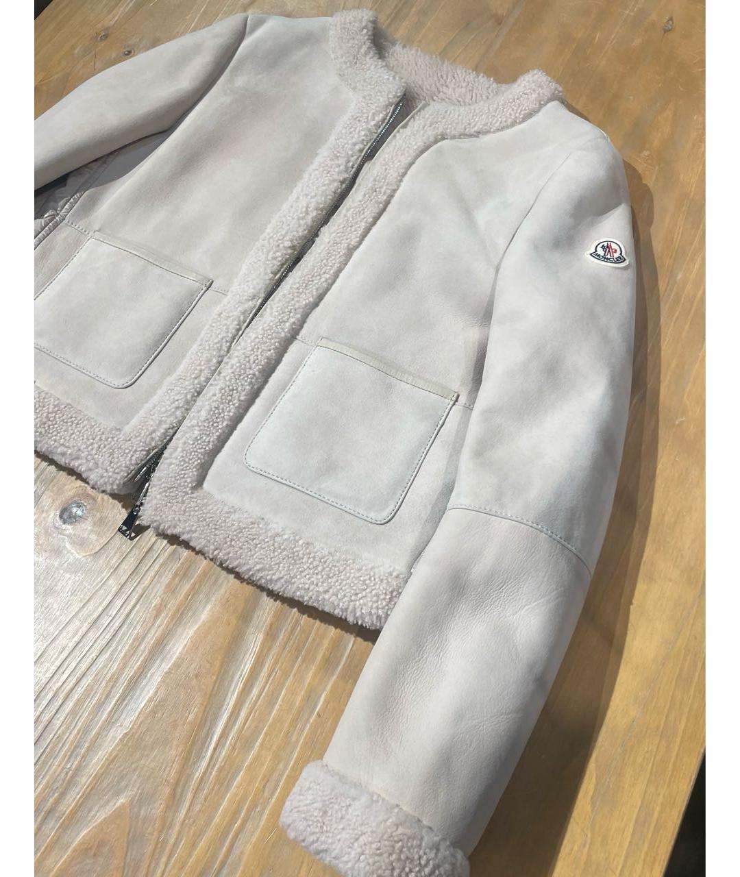 MONCLER Бежевая меховая куртка, фото 7