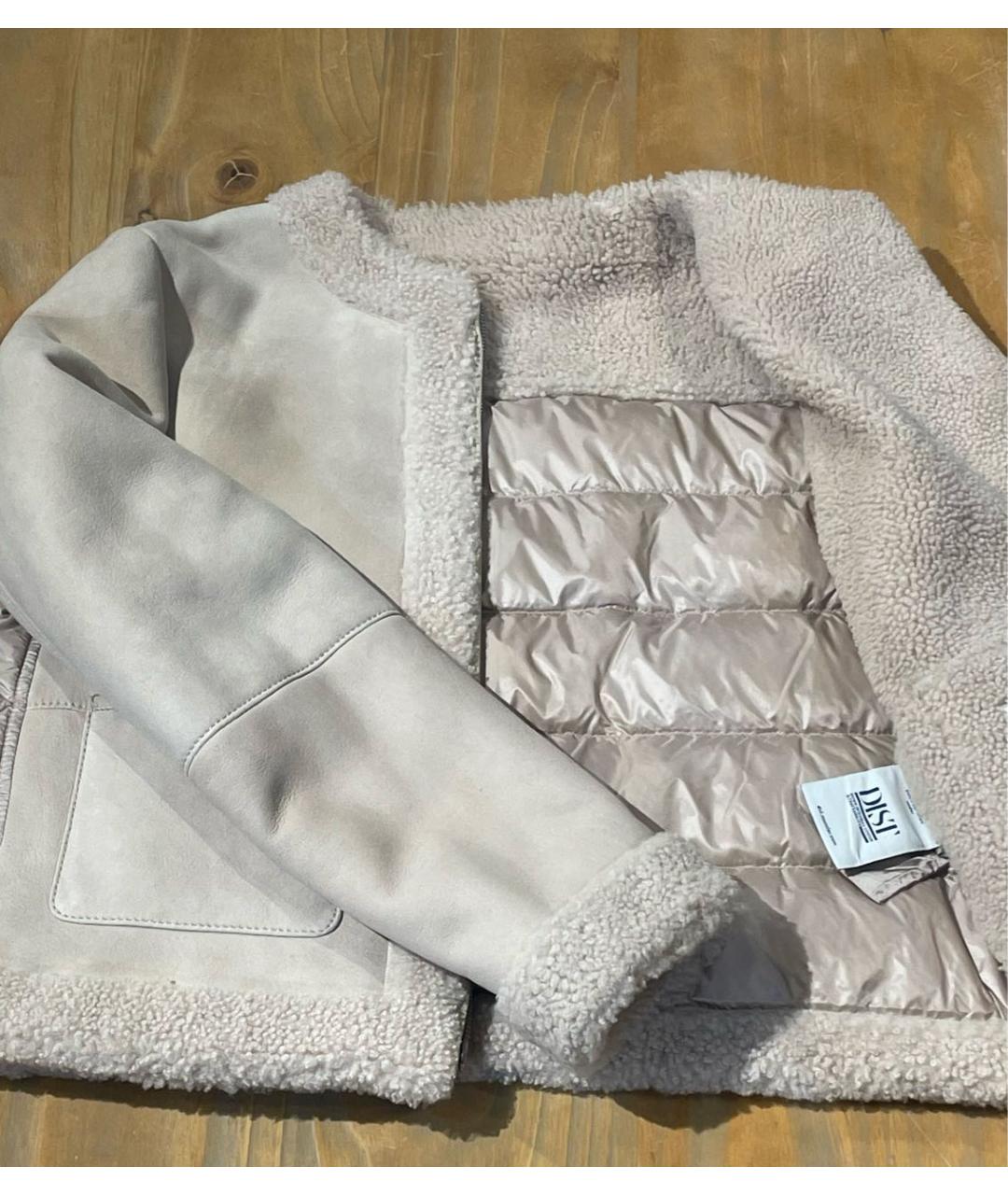 MONCLER Бежевая меховая куртка, фото 5