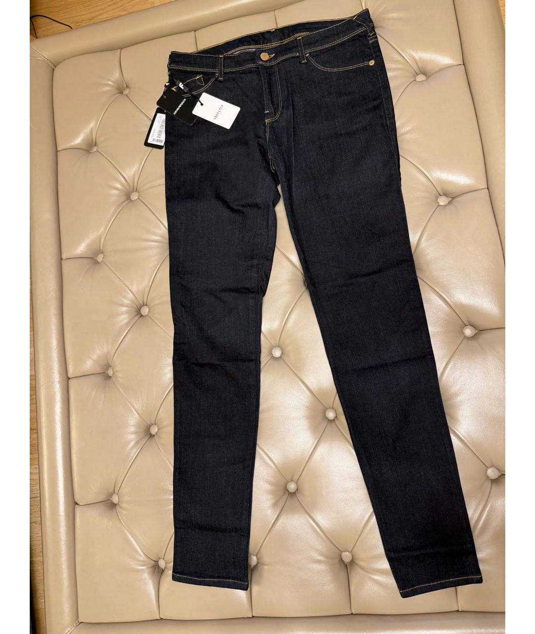 EMPORIO ARMANI Темно-синие хлопковые джинсы слим, фото 6