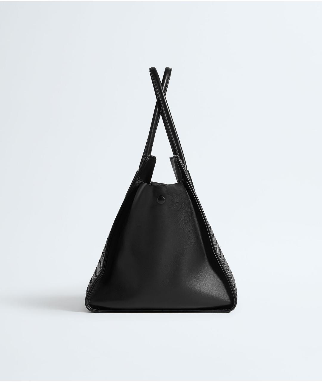 BOTTEGA VENETA Черная кожаная сумка тоут, фото 4