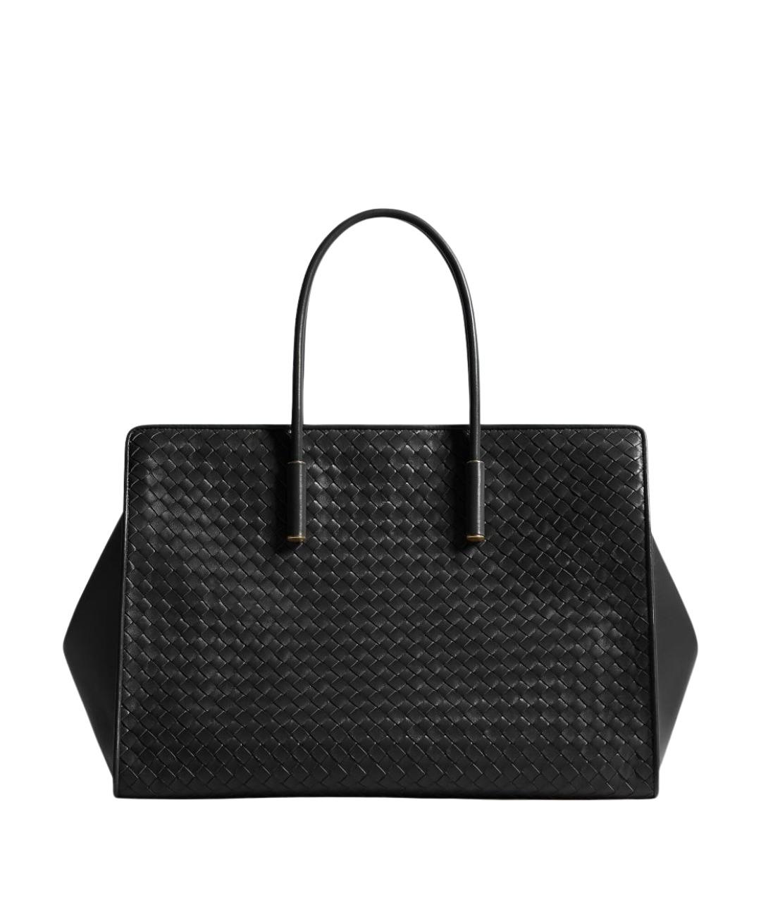 BOTTEGA VENETA Черная кожаная сумка тоут, фото 1