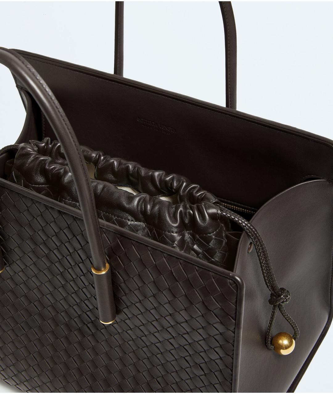 BOTTEGA VENETA Коричневая кожаная сумка тоут, фото 4