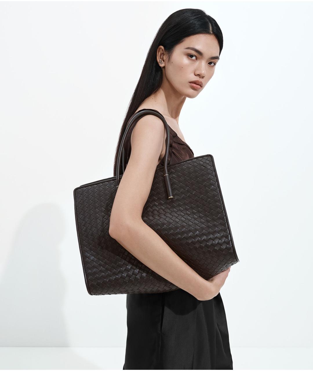 BOTTEGA VENETA Коричневая кожаная сумка тоут, фото 2