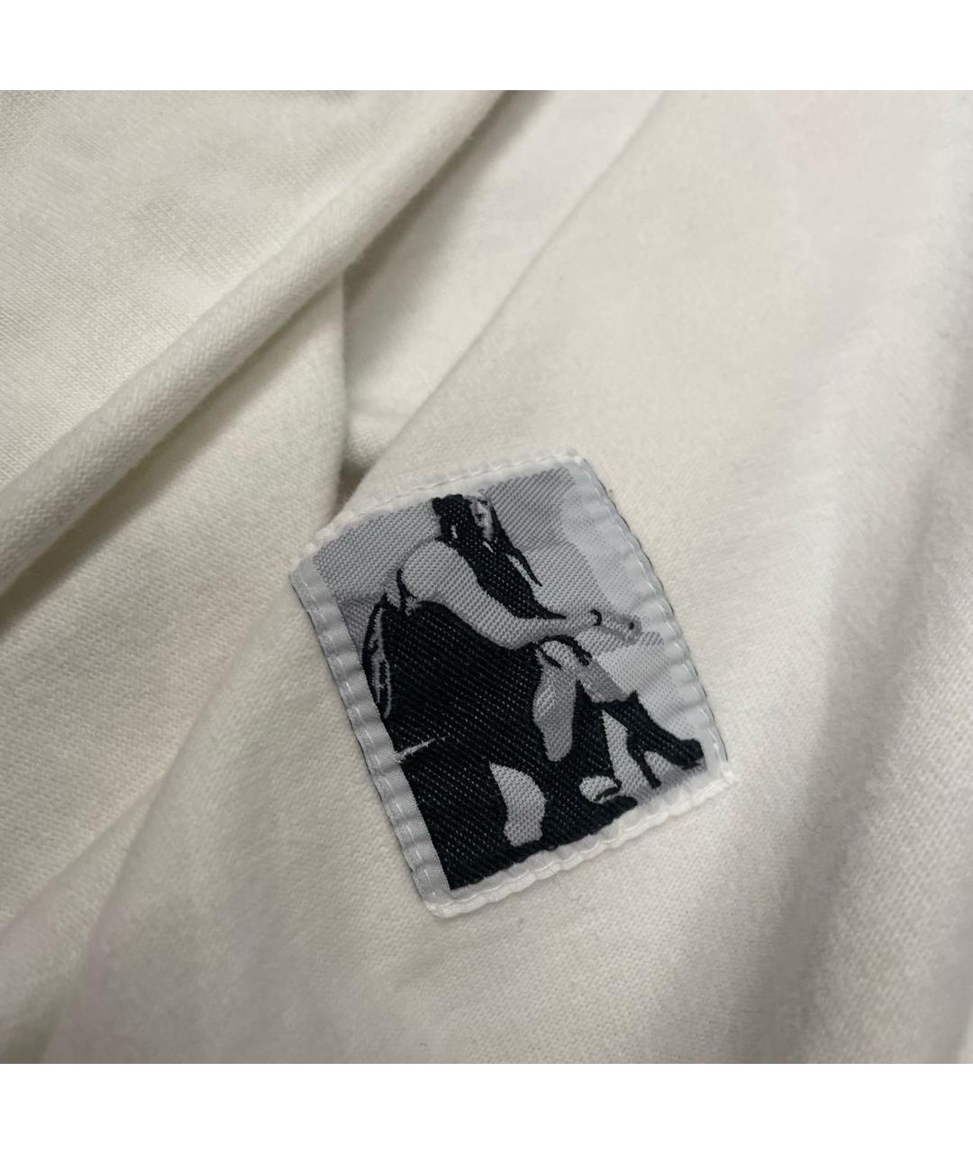 RICK OWENS Белая хлопковая футболка, фото 5