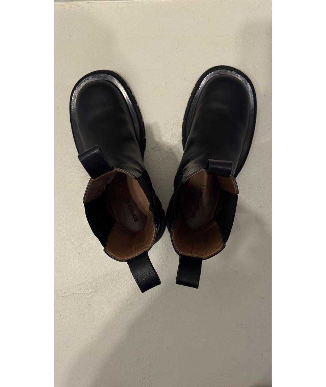 BOTTEGA VENETA Черные кожаные сапоги, фото 3
