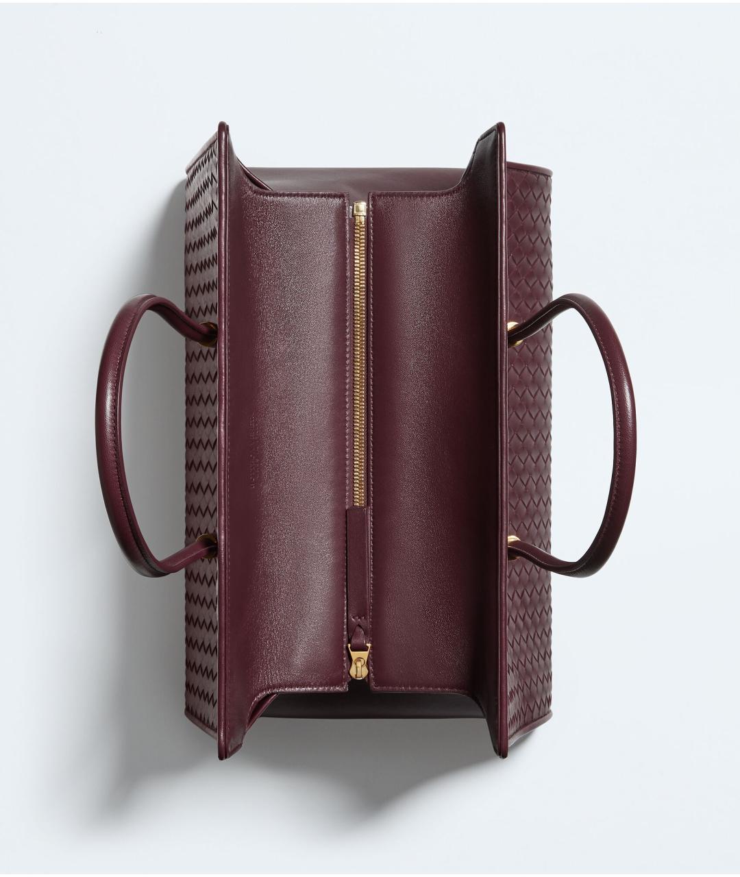 BOTTEGA VENETA Бордовая кожаная сумка тоут, фото 6
