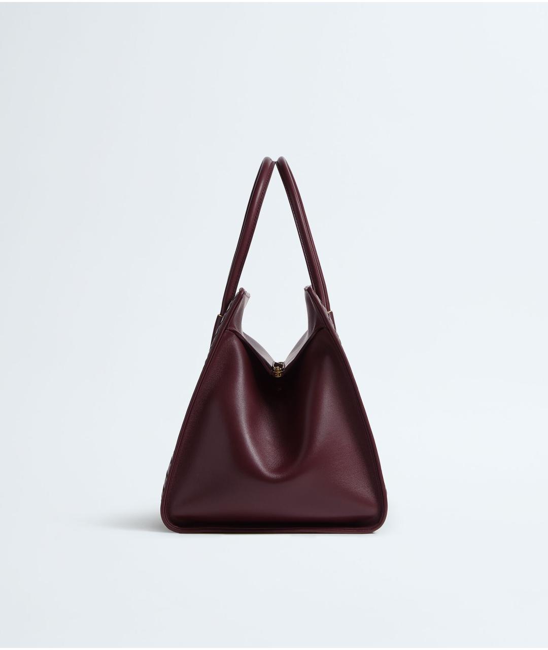 BOTTEGA VENETA Бордовая кожаная сумка тоут, фото 4