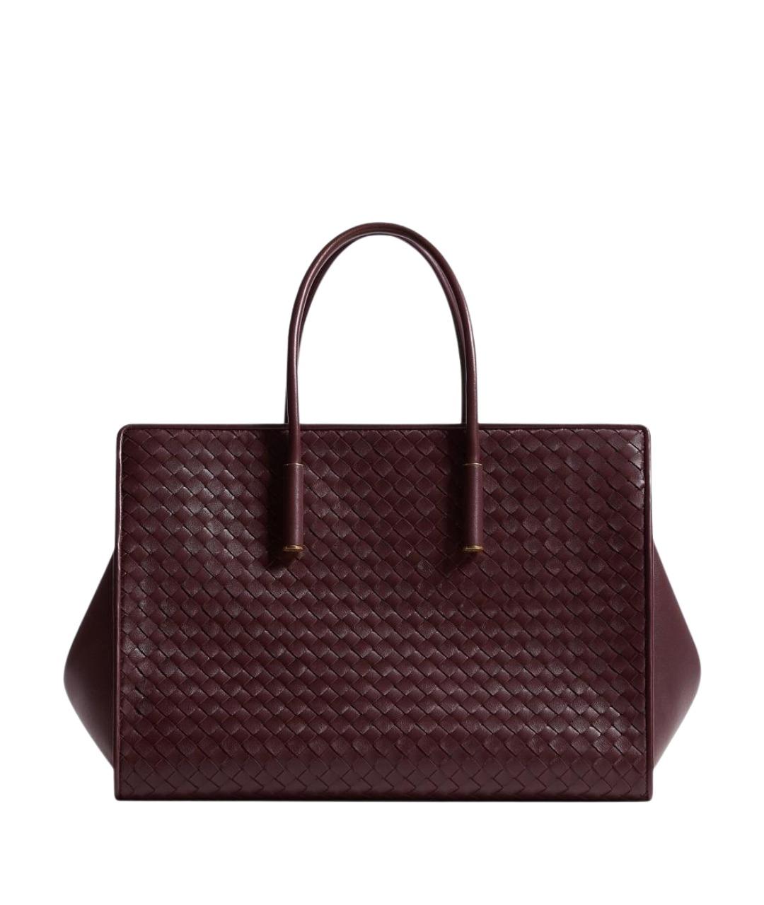 BOTTEGA VENETA Бордовая кожаная сумка тоут, фото 1