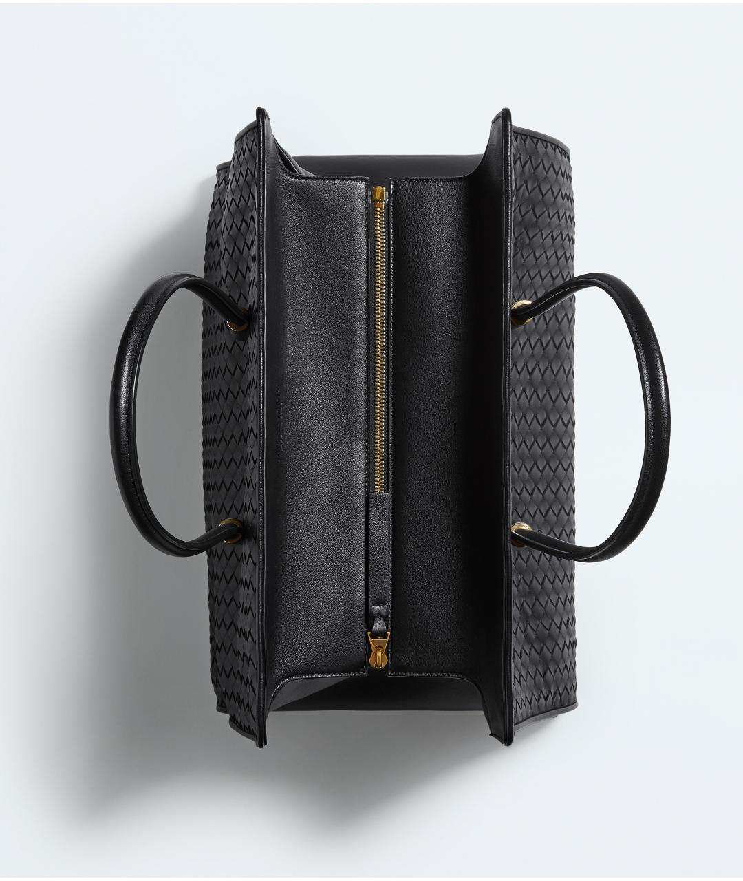 BOTTEGA VENETA Черная кожаная сумка тоут, фото 7