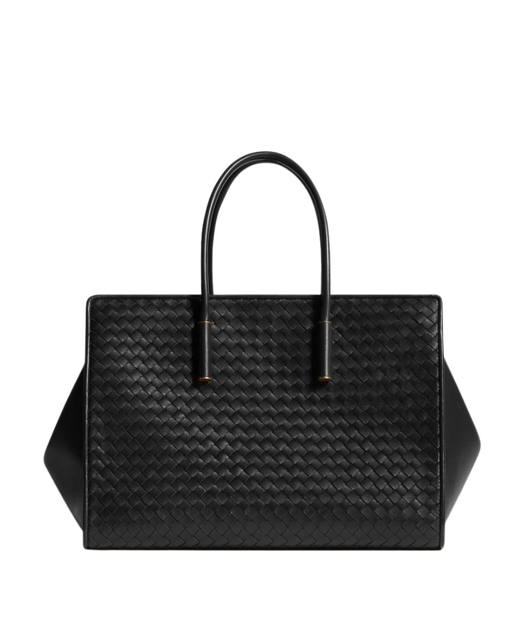 BOTTEGA VENETA Черная кожаная сумка тоут, фото 1