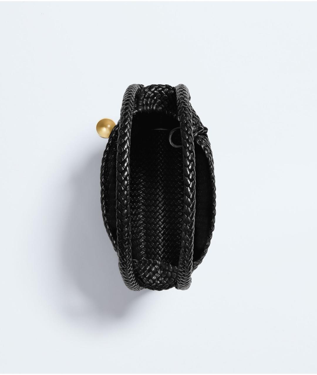 BOTTEGA VENETA Черная кожаная сумка с короткими ручками, фото 3