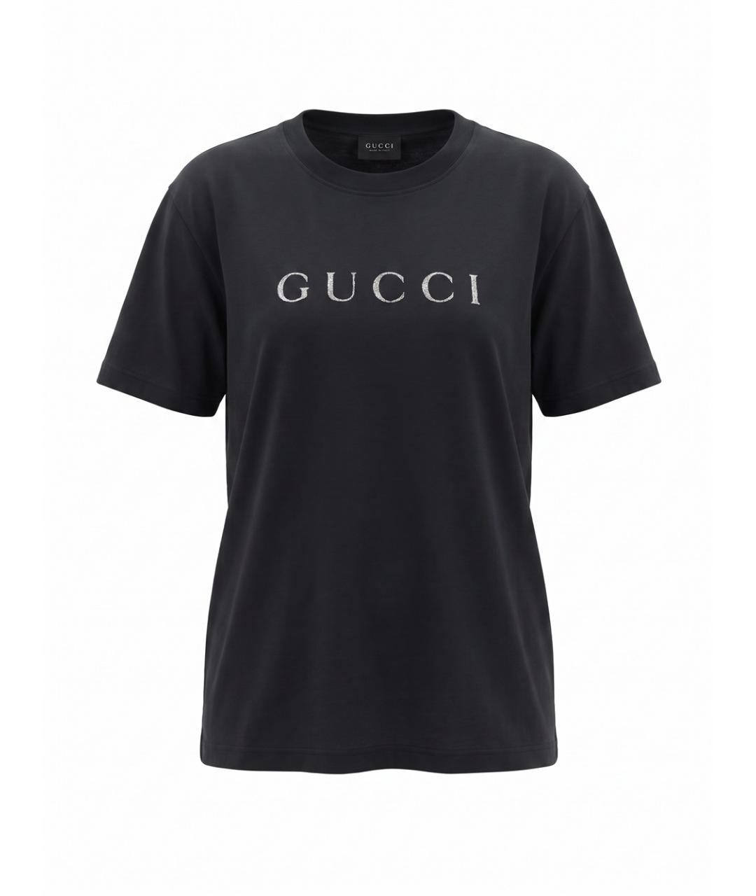 GUCCI Черная хлопковая футболка, фото 1