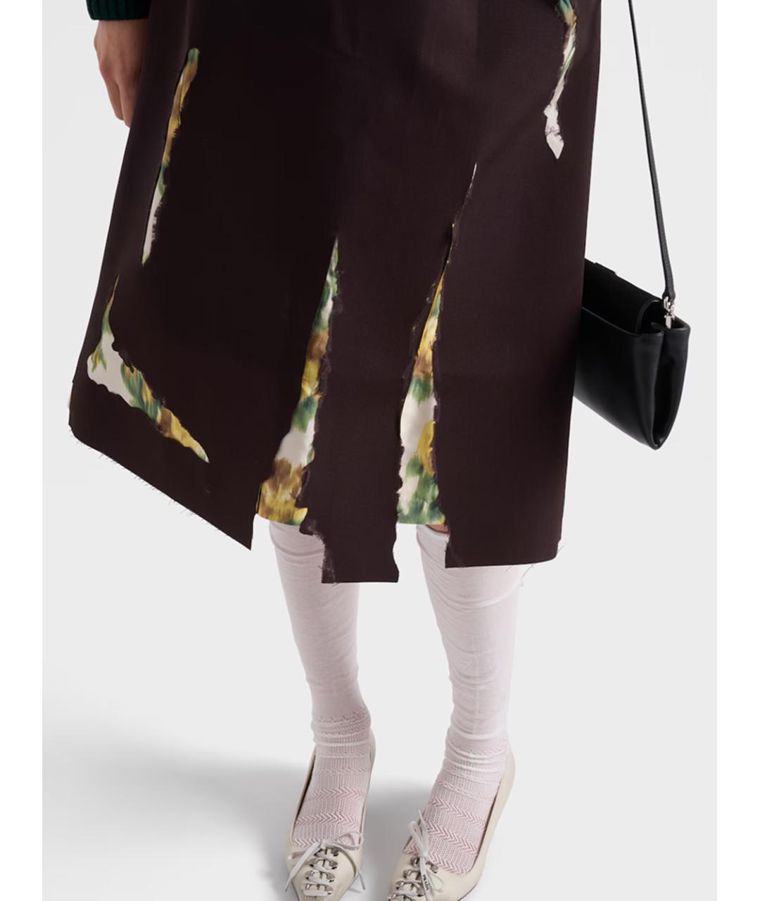 PRADA Коричневая шерстяная юбка миди, фото 4