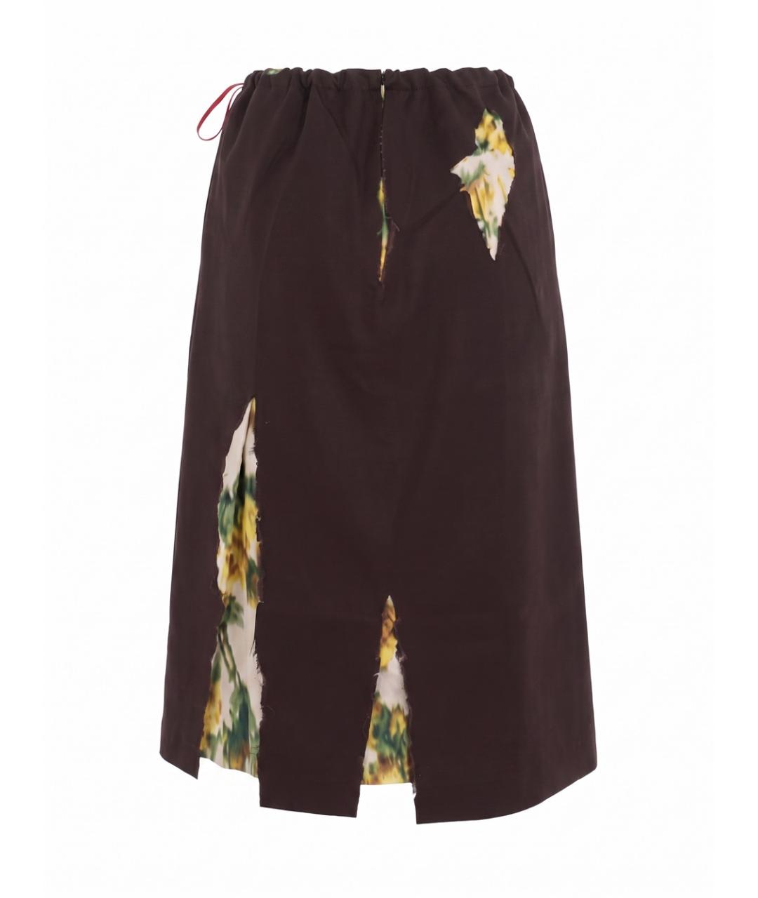 PRADA Коричневая шерстяная юбка миди, фото 2