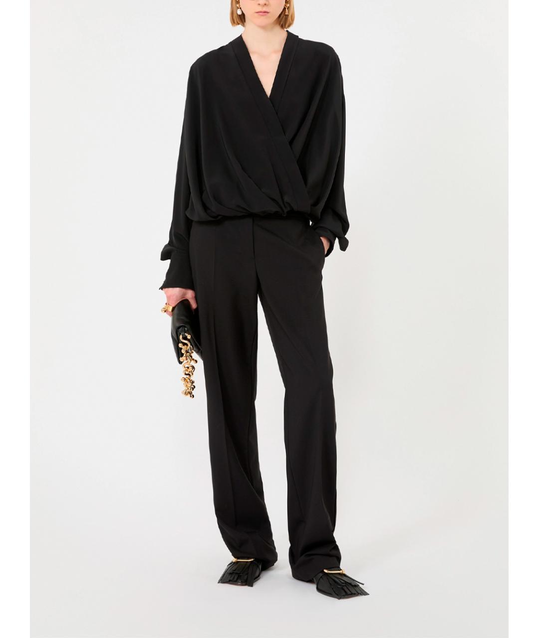 SPORTMAX Черная шелковая блузы, фото 3