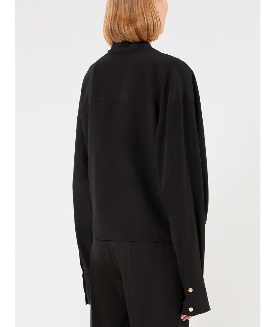 SPORTMAX Черная шелковая блузы, фото 5