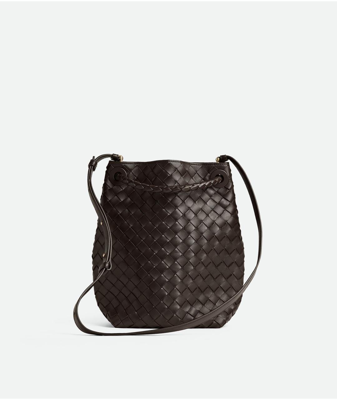 BOTTEGA VENETA Коричневая кожаная сумка на плечо, фото 5