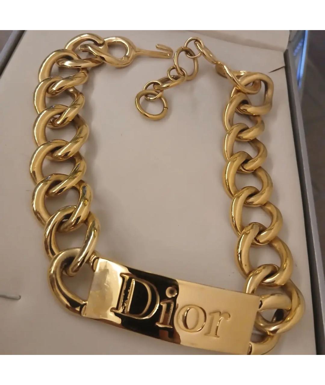 CHRISTIAN DIOR Золотое металлическое колье, фото 2
