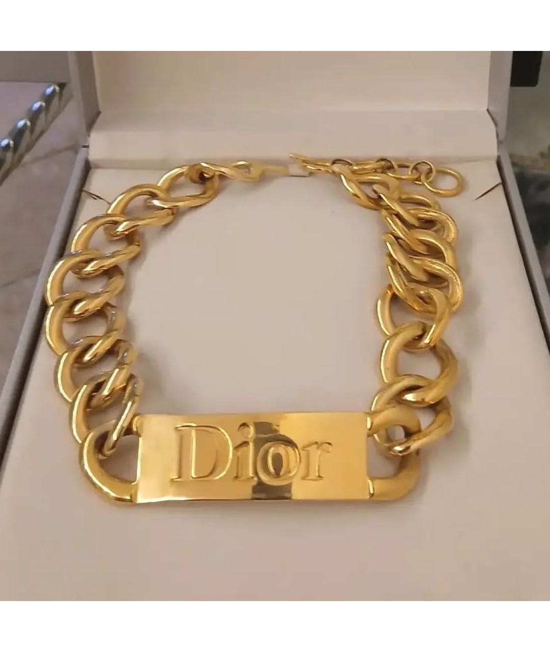 CHRISTIAN DIOR Золотое металлическое колье, фото 8