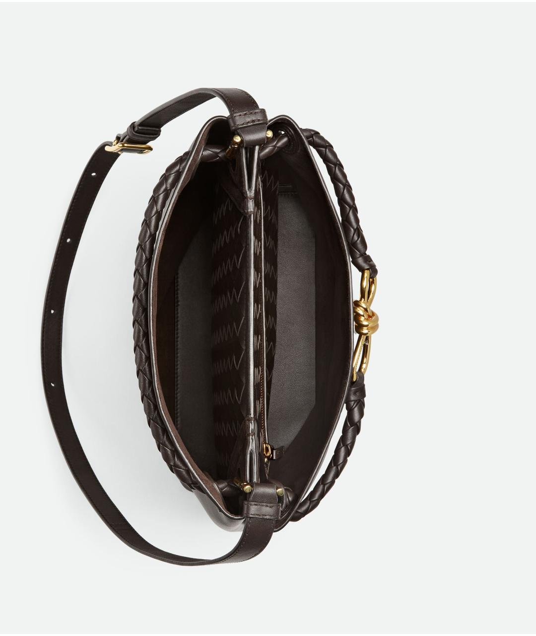 BOTTEGA VENETA Коричневая кожаная сумка через плечо, фото 3