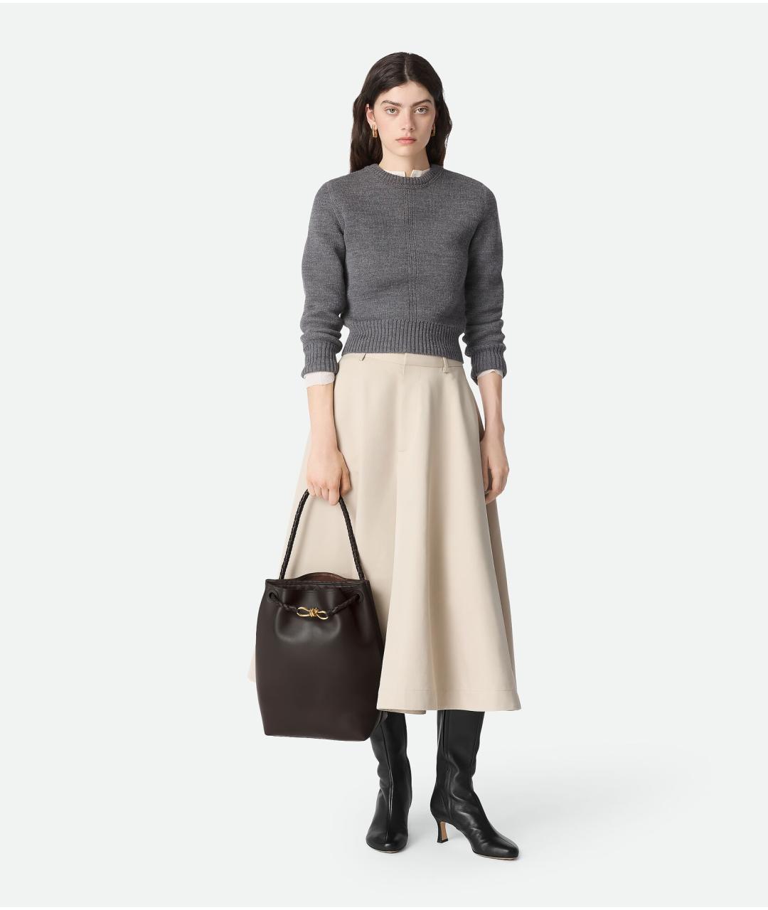 BOTTEGA VENETA Коричневая кожаная сумка через плечо, фото 2
