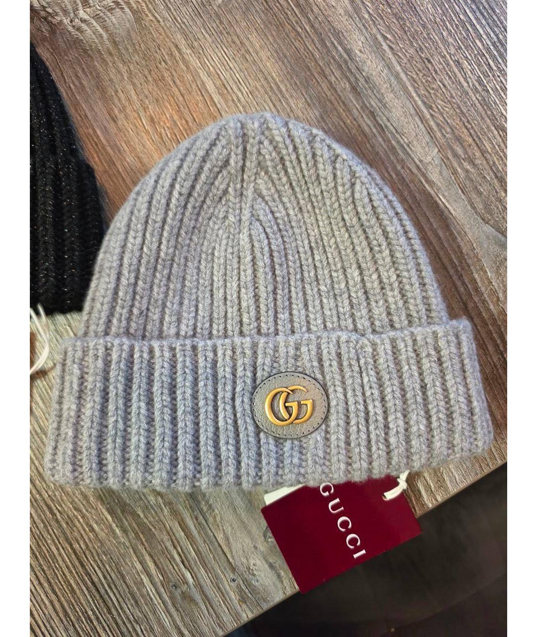 GUCCI Серая шерстяная шапка, фото 2