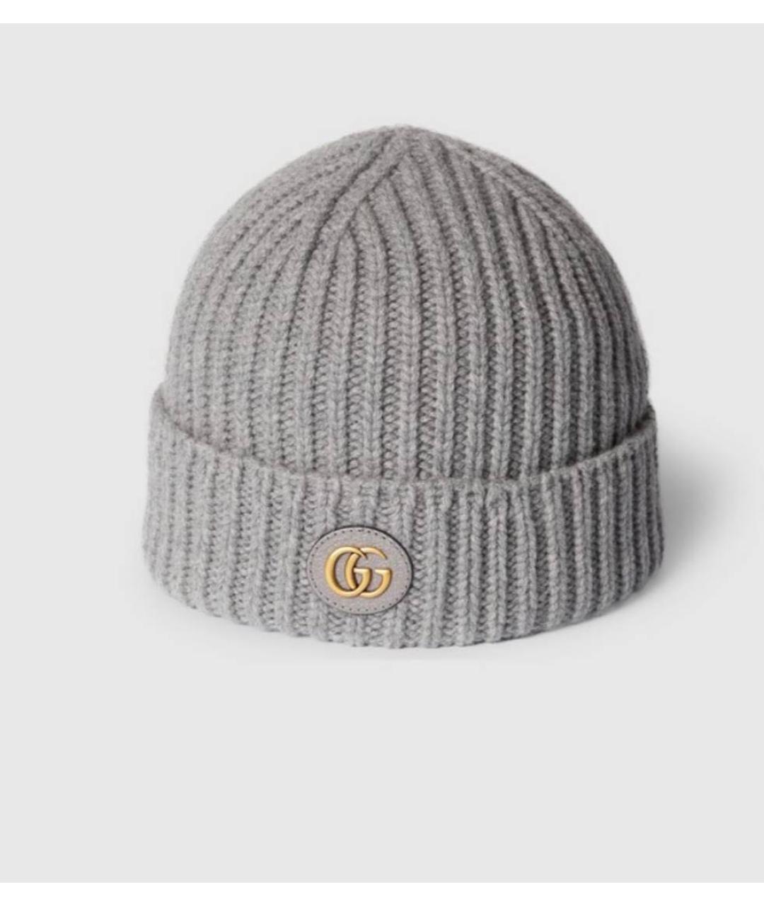 GUCCI Серая шерстяная шапка, фото 4