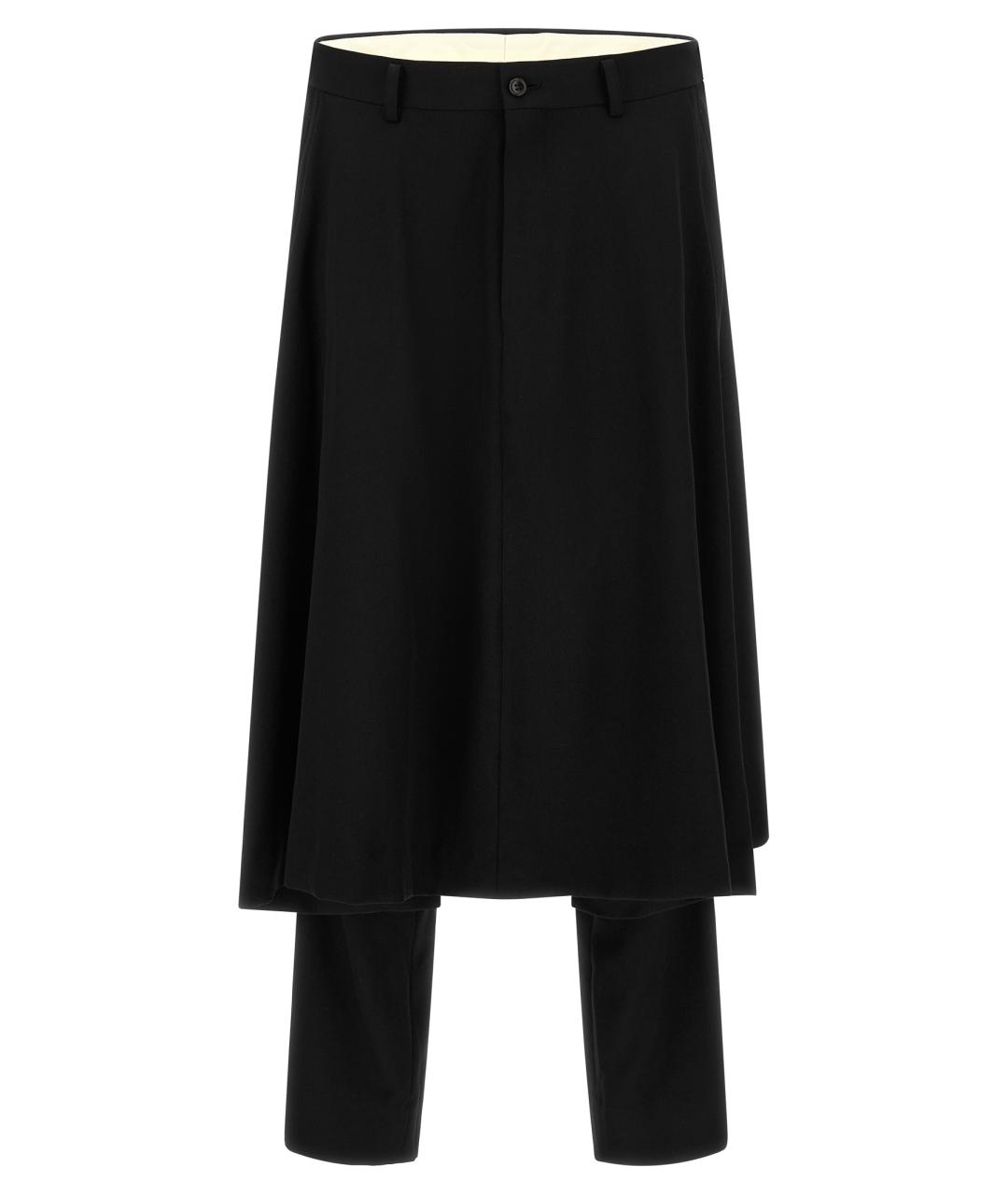 COMME DES GARÇONS HOMME PLUS Черные шерстяные повседневные брюки, фото 1