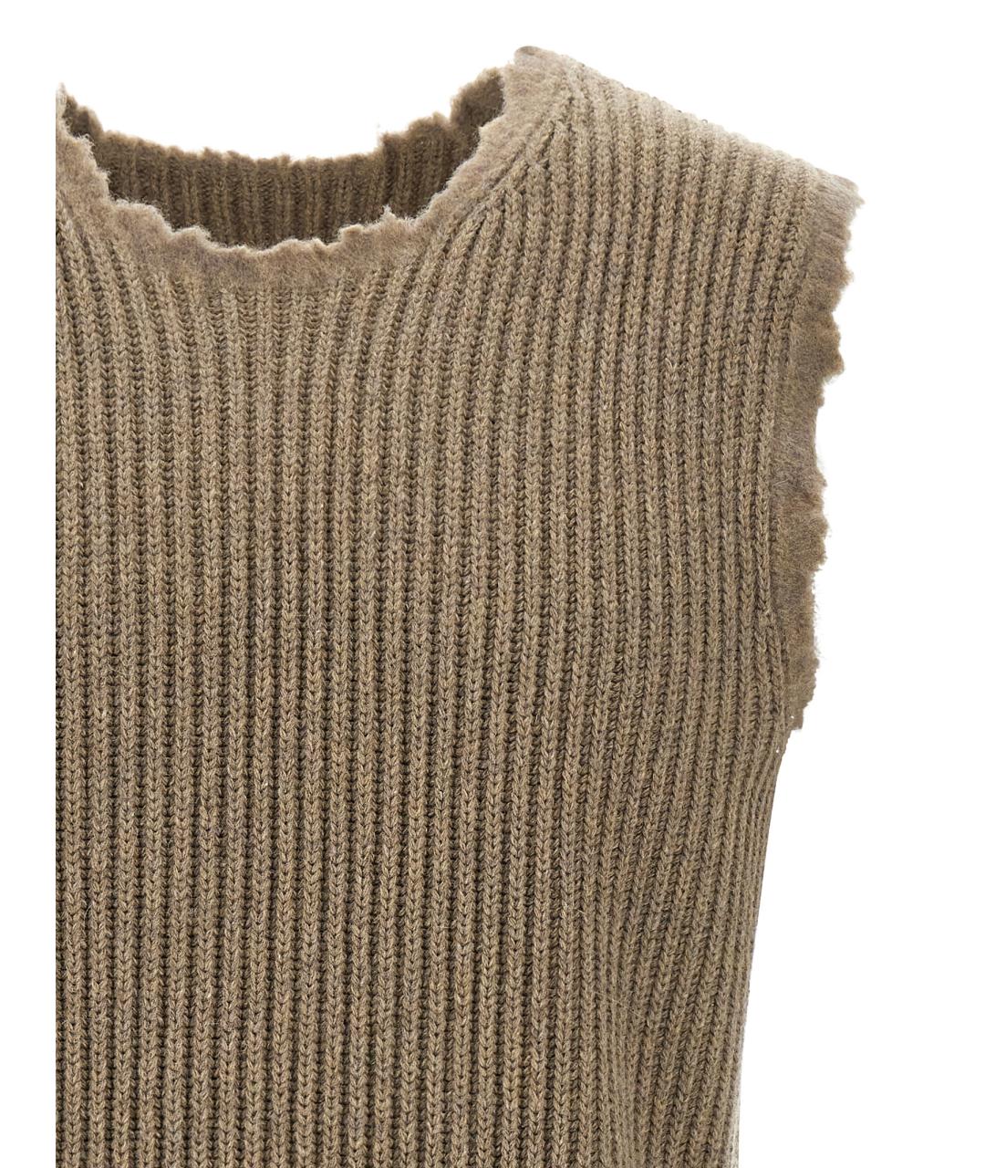 MM6 MAISON MARGIELA Бежевая шерстяная жилетка, фото 3