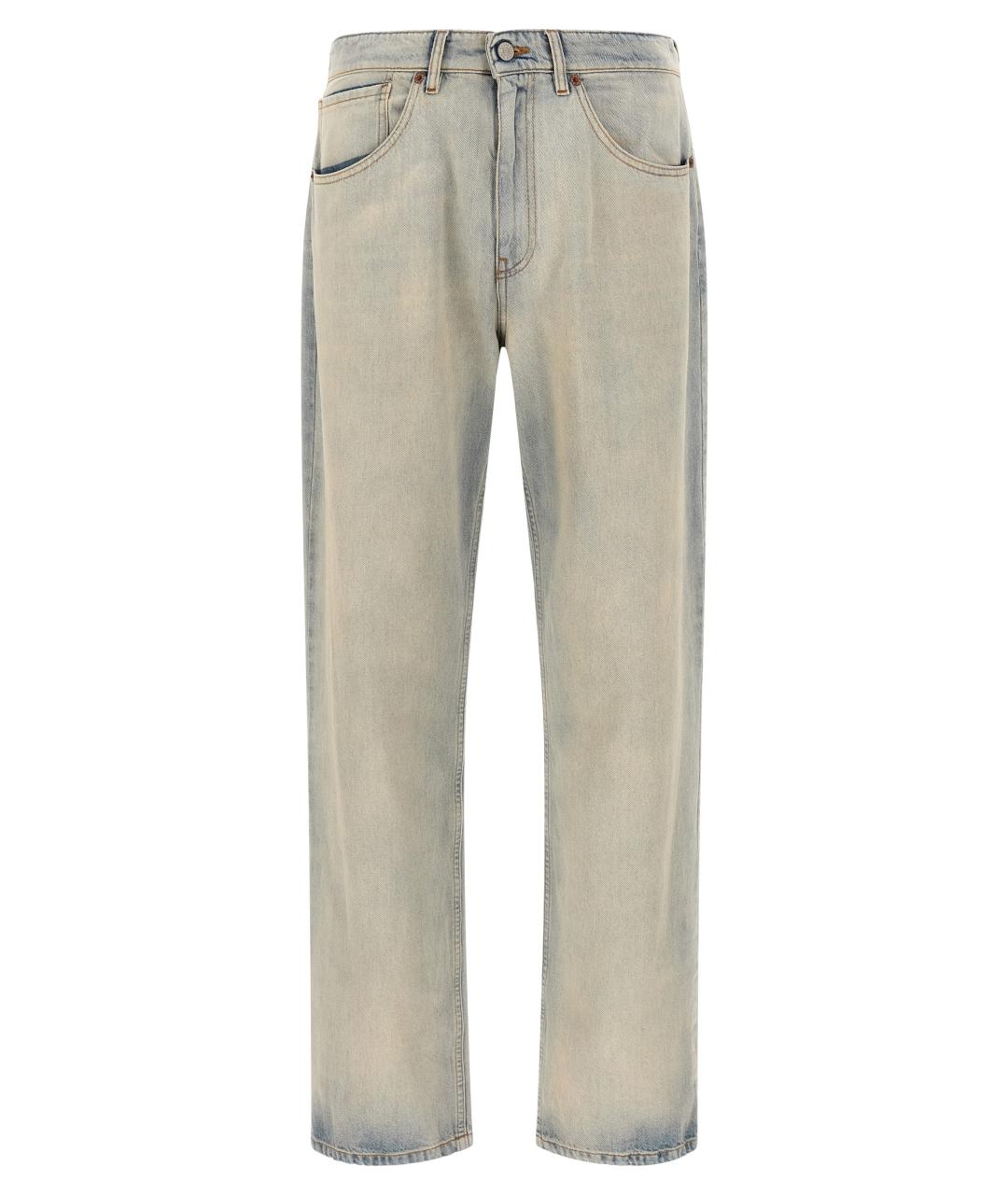MM6 MAISON MARGIELA Голубые хлопковые прямые джинсы, фото 1