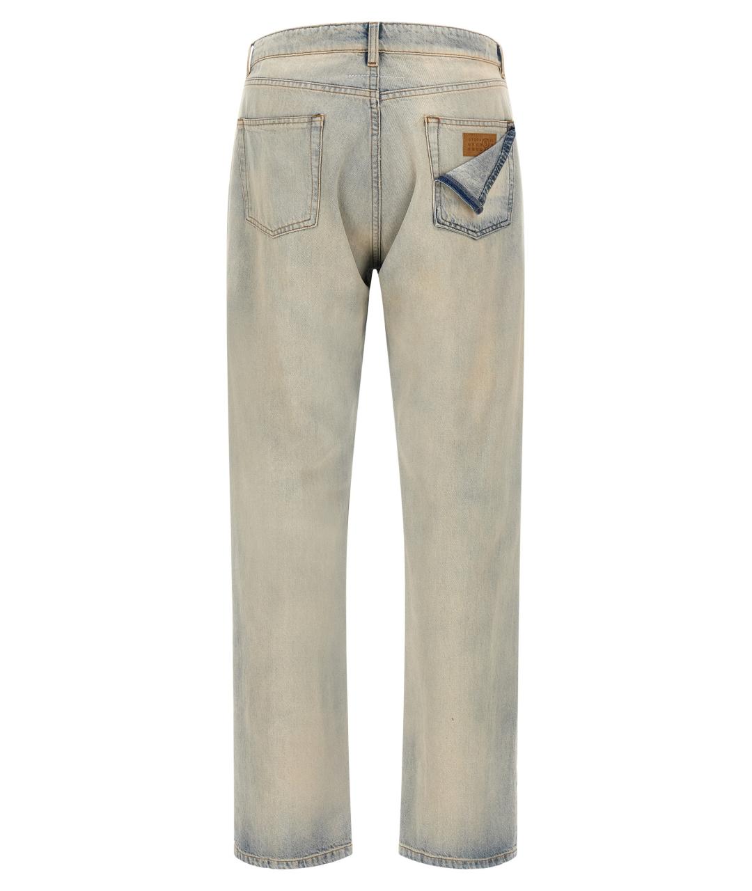 MM6 MAISON MARGIELA Голубые хлопковые прямые джинсы, фото 2
