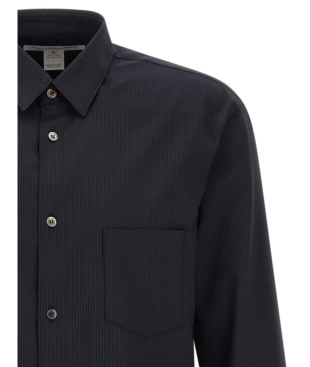 COMME DES GARÇONS SHIRT Синяя хлопко-полиэстеровая классическая рубашка, фото 3