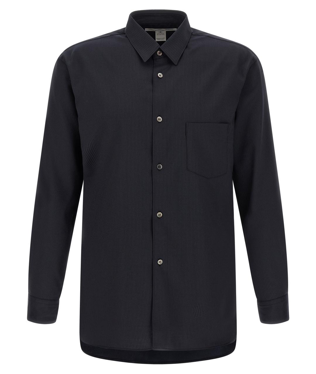 COMME DES GARÇONS SHIRT Синяя хлопко-полиэстеровая классическая рубашка, фото 1