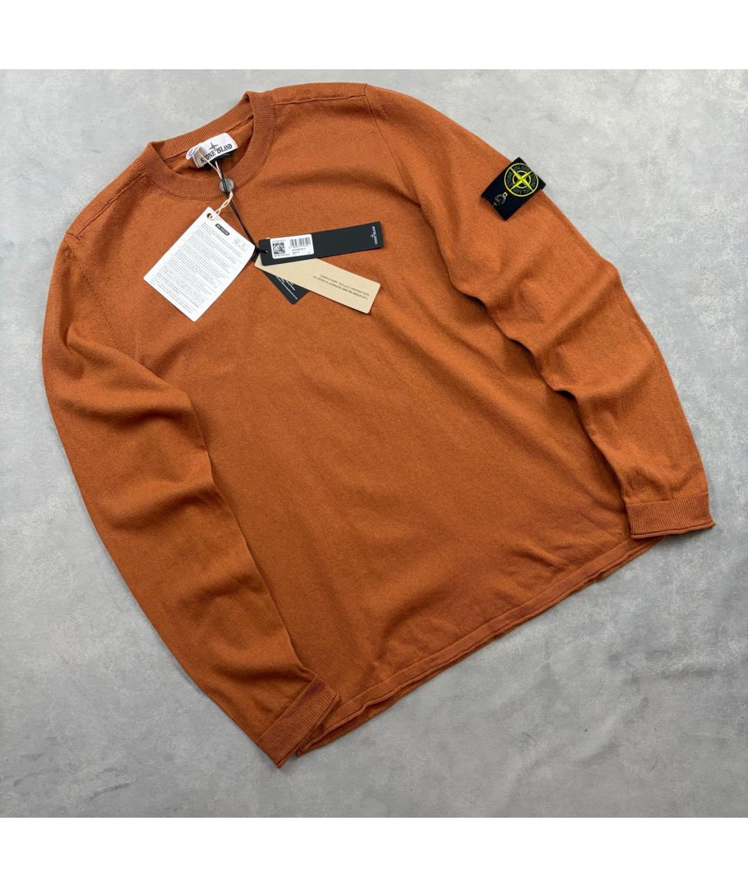 STONE ISLAND Оранжевый хлопковый джемпер / свитер, фото 6