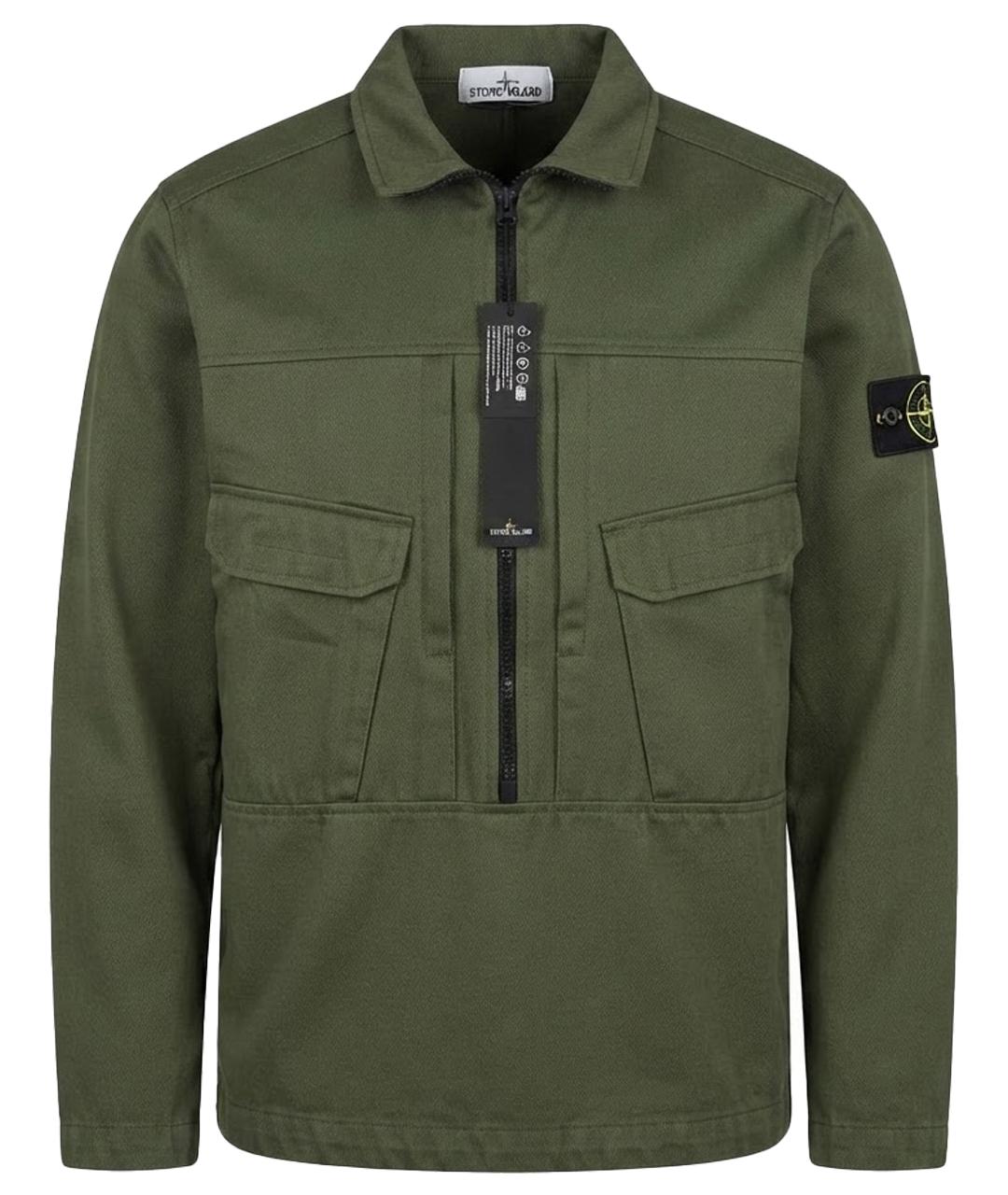 STONE ISLAND Зеленая хлопковая куртка, фото 1