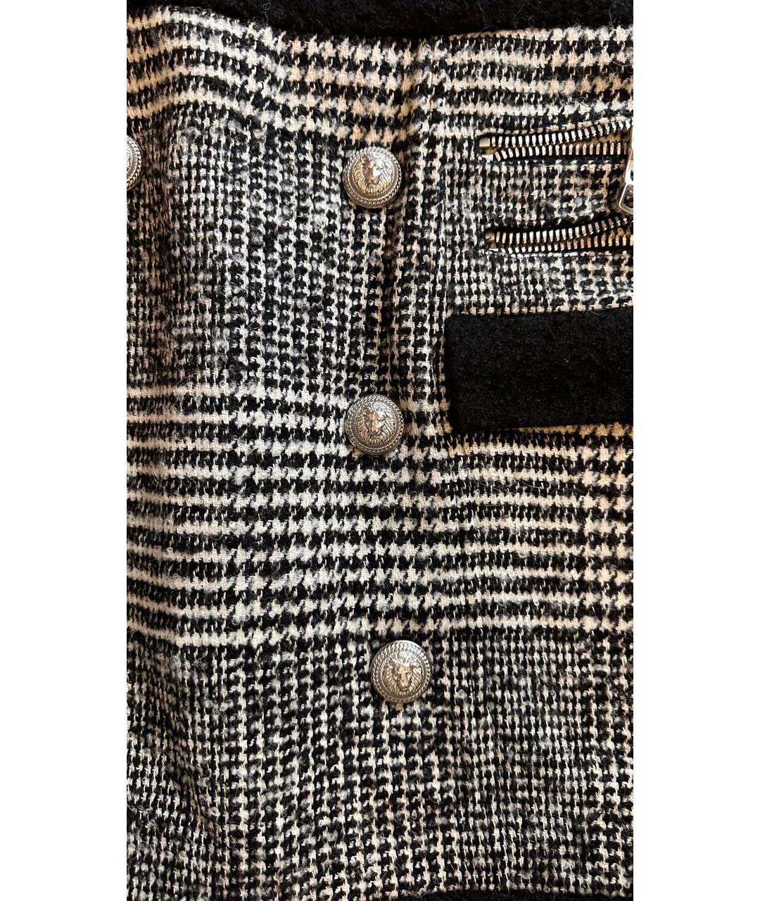 BALMAIN Серая вискозная юбка мини, фото 4