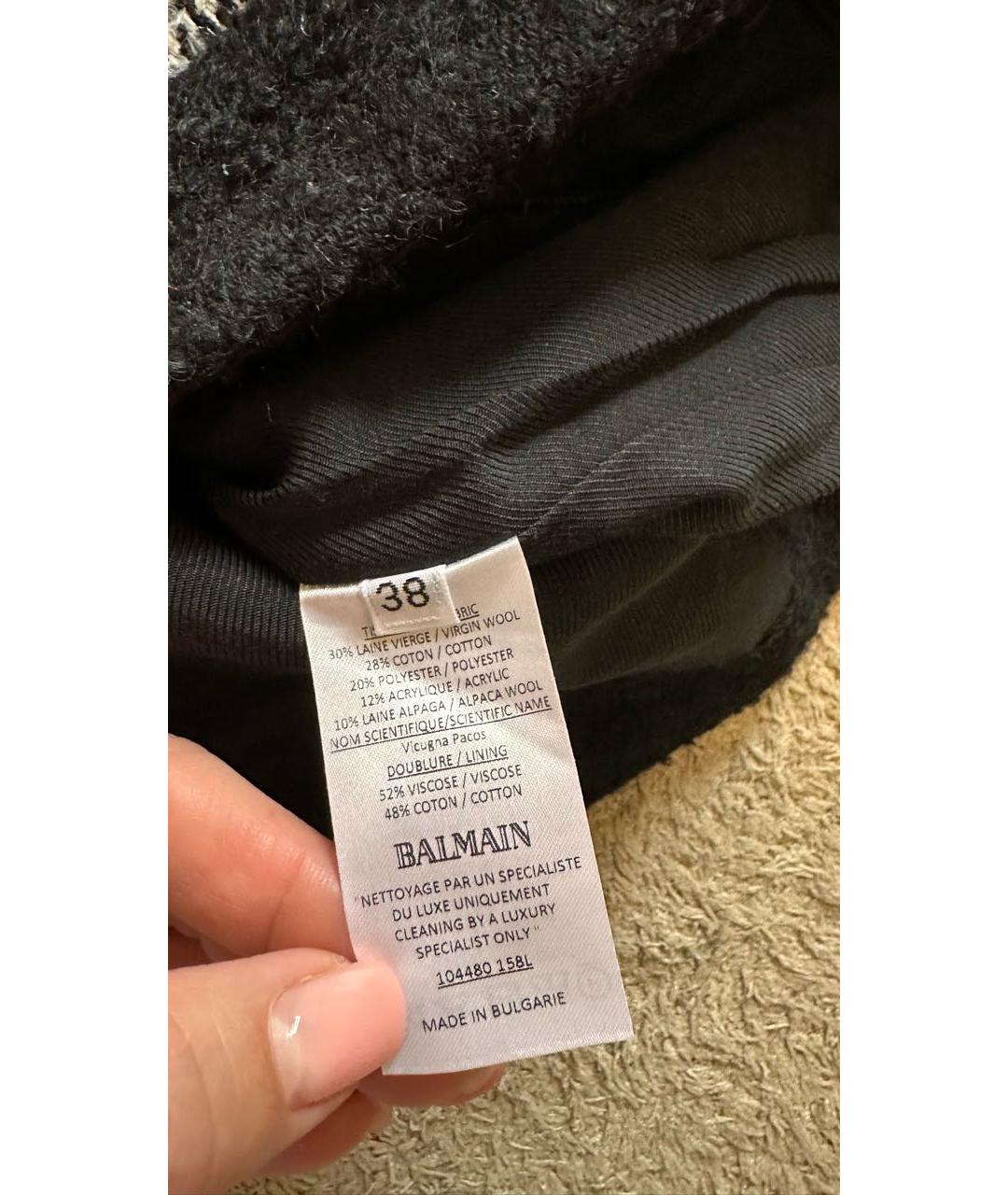 BALMAIN Серая вискозная юбка мини, фото 6