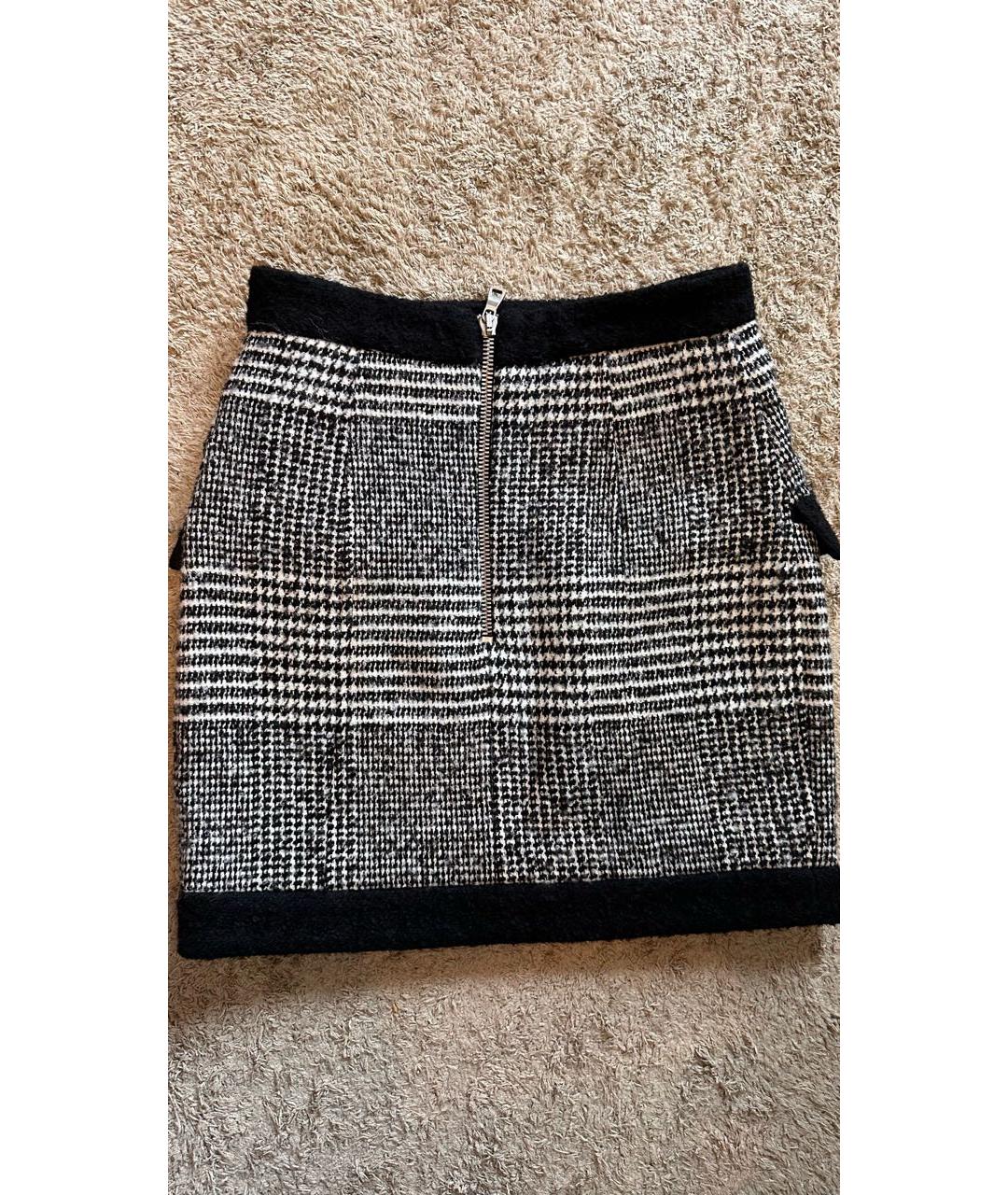 BALMAIN Серая вискозная юбка мини, фото 2