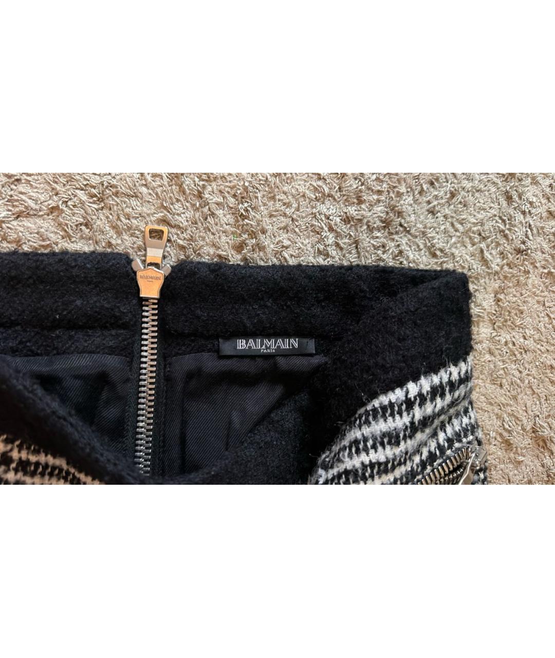 BALMAIN Серая вискозная юбка мини, фото 3