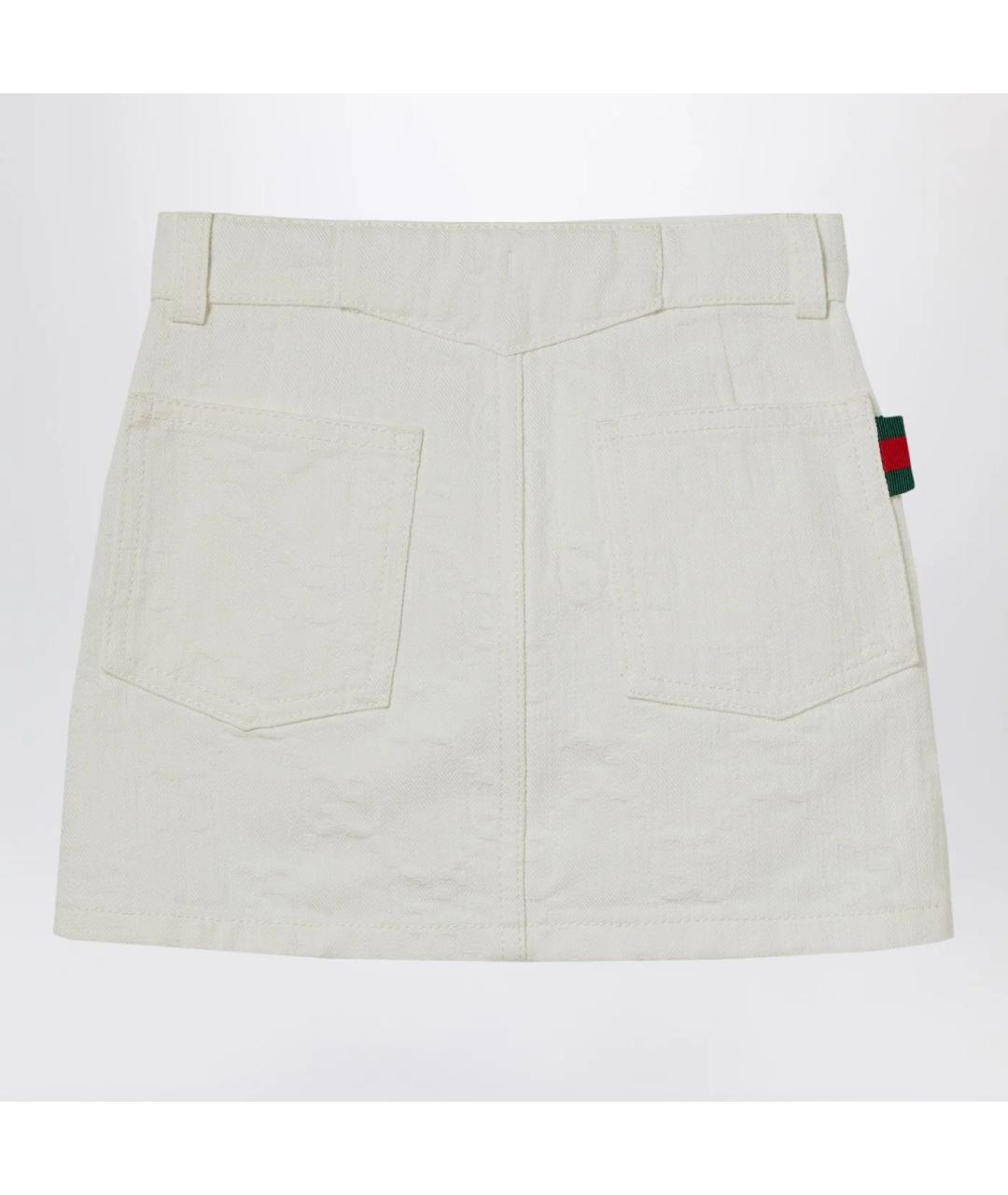 GUCCI Белая хлопковая юбка, фото 2