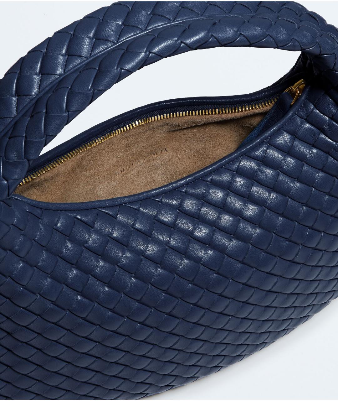 BOTTEGA VENETA Синяя кожаная сумка с короткими ручками, фото 3