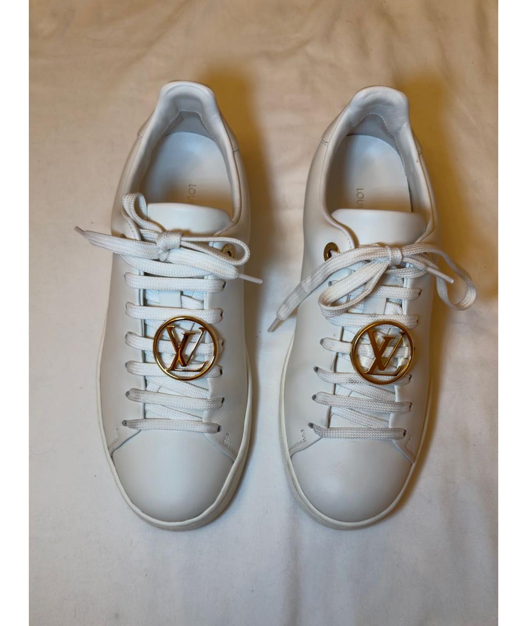 LOUIS VUITTON Белые кожаные кеды, фото 2