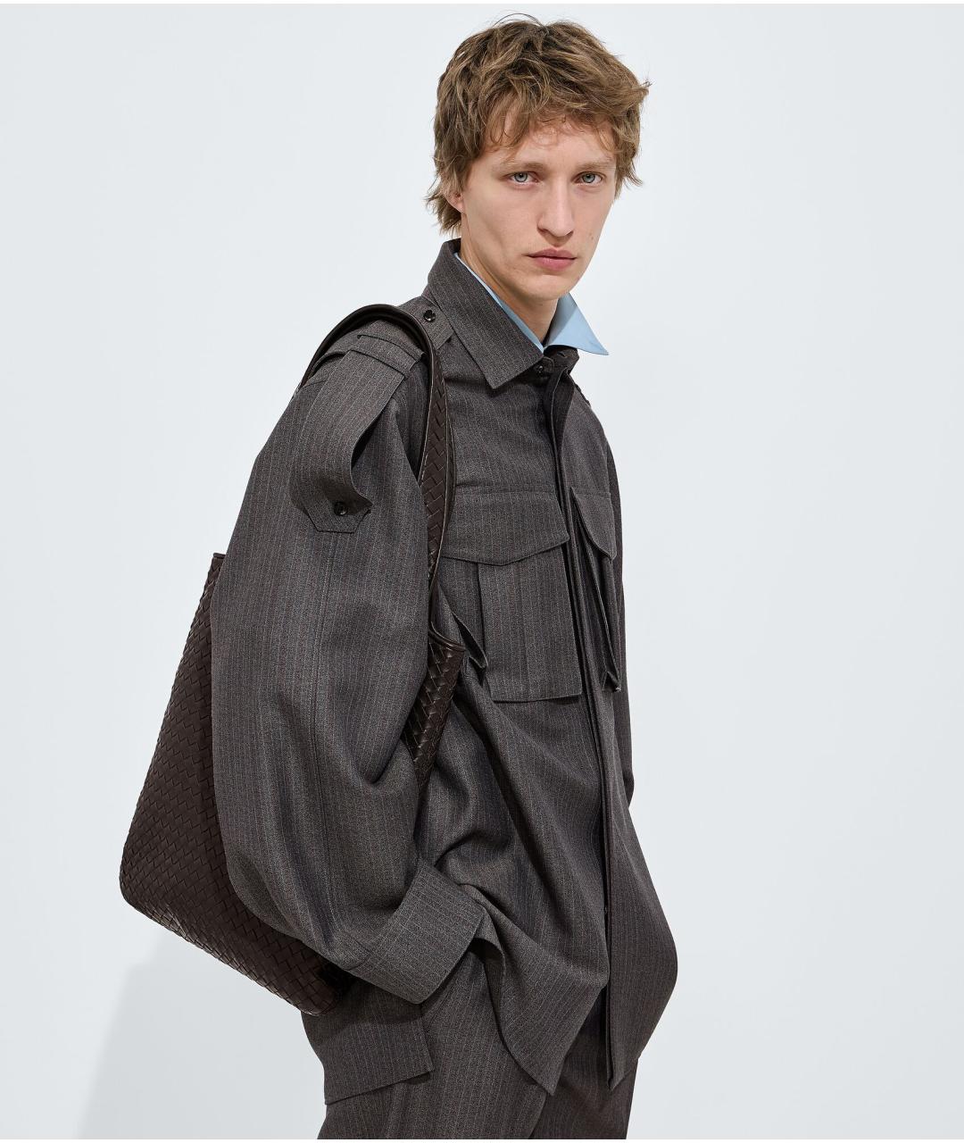 BOTTEGA VENETA Коричневая кожаная сумка тоут, фото 5