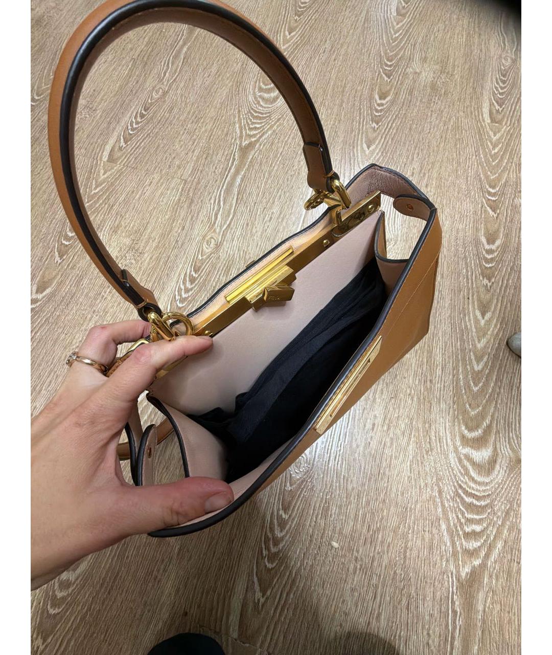 FENDI Оранжевая кожаная сумка через плечо, фото 2