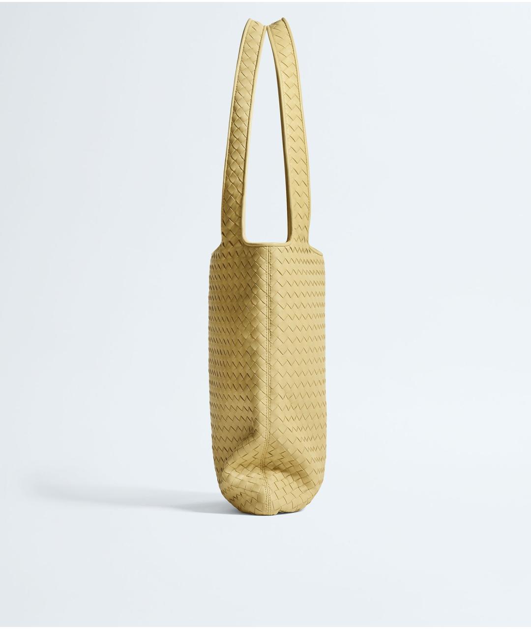BOTTEGA VENETA Желтая кожаная сумка тоут, фото 4