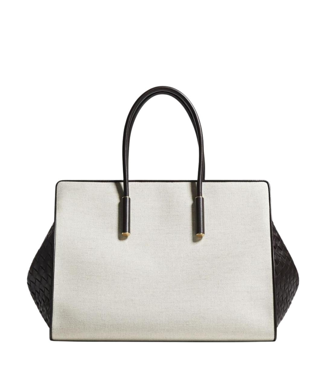 BOTTEGA VENETA Бежевая льняная сумка тоут, фото 1