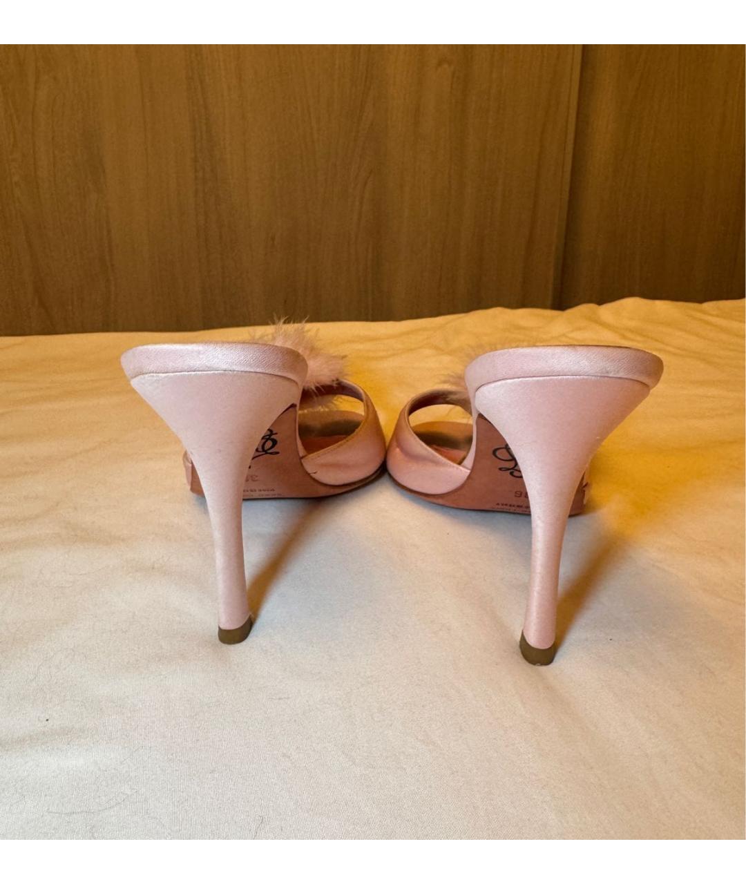 AGENT PROVOCATEUR Розовые кожаные мюли, фото 3