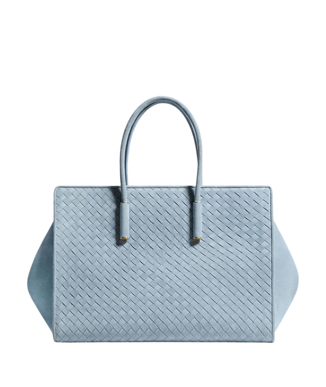 BOTTEGA VENETA Голубая замшевая сумка тоут, фото 1
